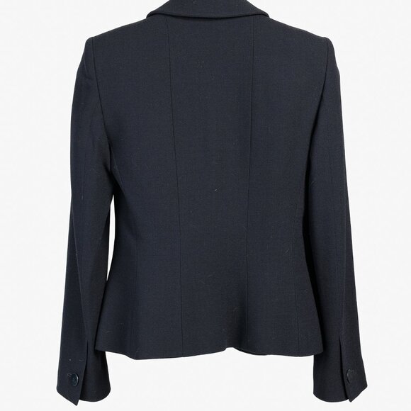 Armani Collezioni 2001 Vintage Minimalist Shawl Collar Navy Wool Blazer - Picture 2 of 10